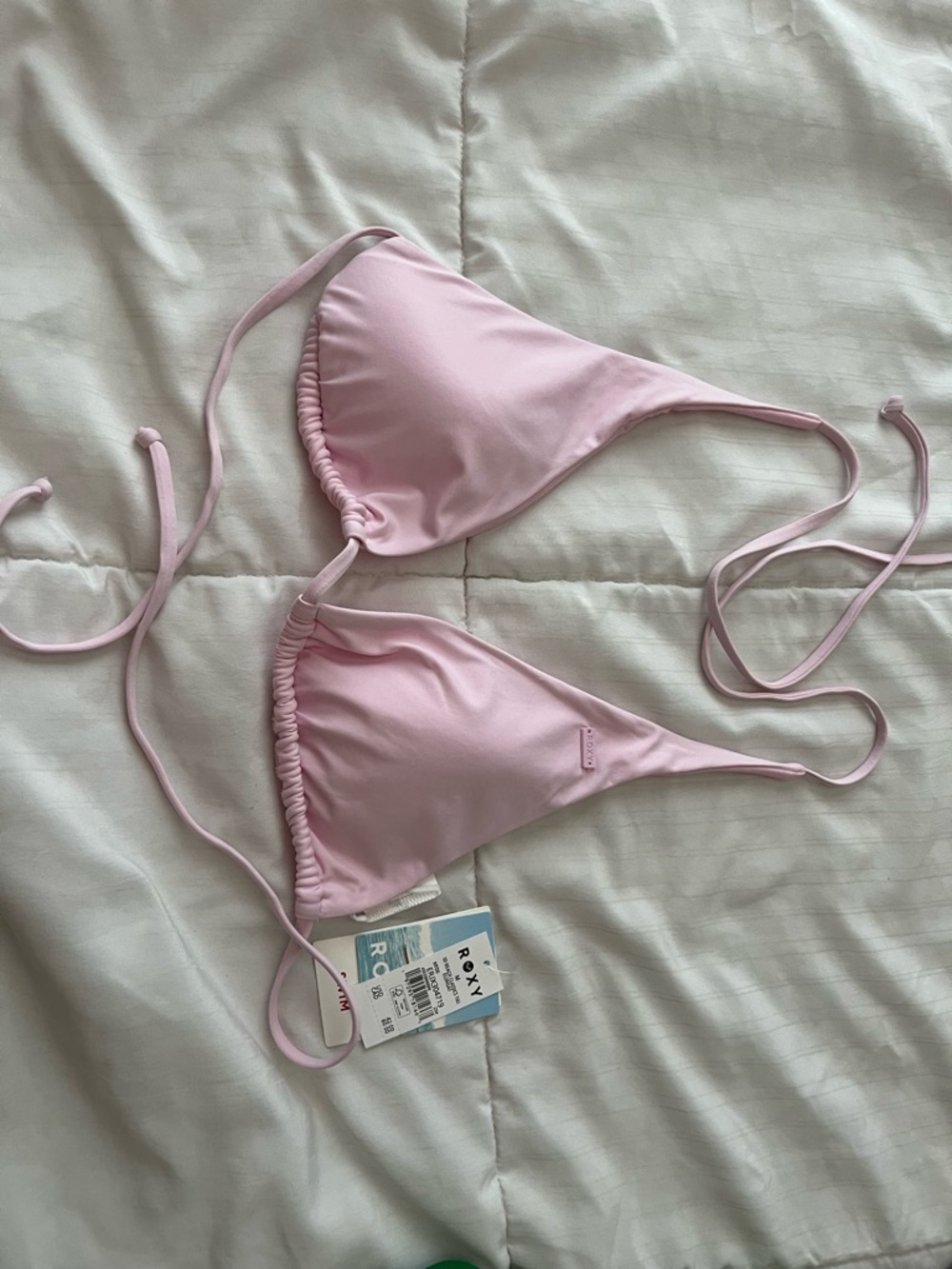 Roxy Pale Pink Bikini Top with Thin Straps
